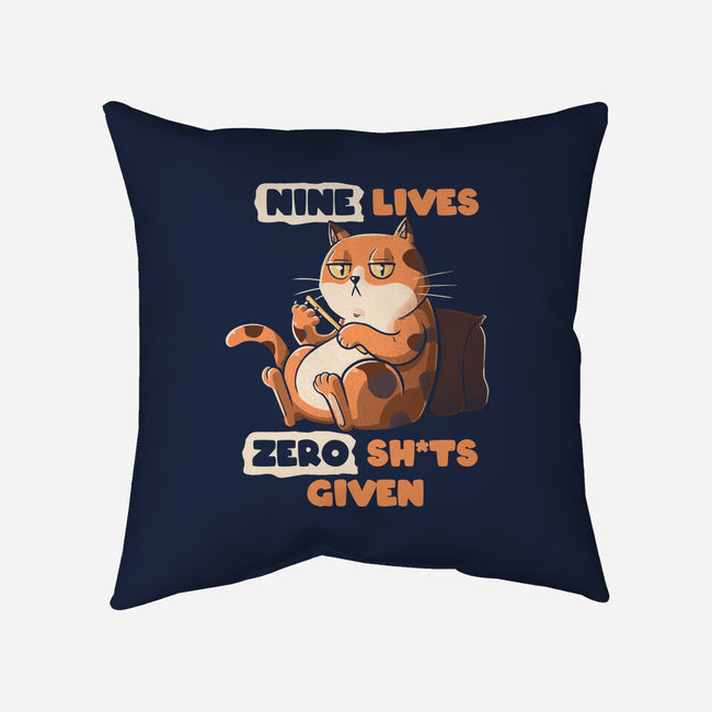 Nine Lives-None-Removable Cover-Throw Pillow-tobefonseca