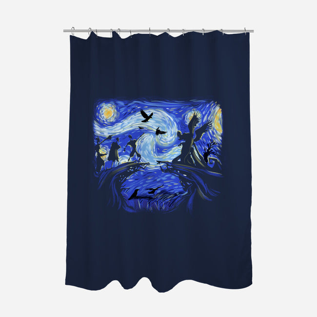 Deathly Hallow Starry Night-None-Polyester-Shower Curtain-fanfabio