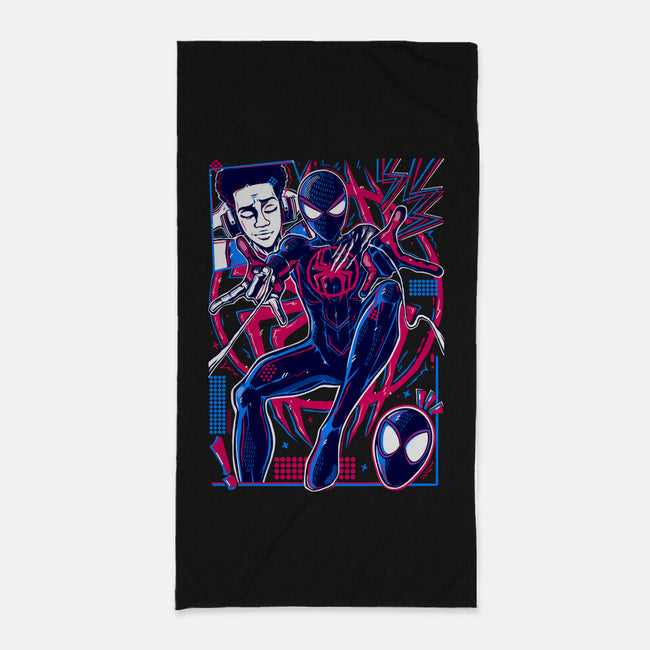 Spiderman Miles Morales-None-Beach-Towel-Panchi Art