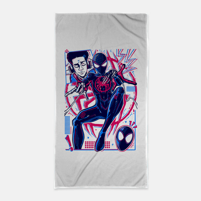 Spiderman Miles Morales-None-Beach-Towel-Panchi Art