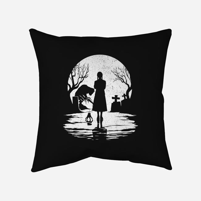 Spooky Moon-None-Removable Cover w Insert-Throw Pillow-GrayspellHouse