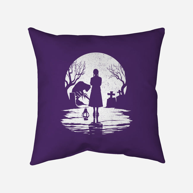 Spooky Moon-None-Removable Cover w Insert-Throw Pillow-GrayspellHouse
