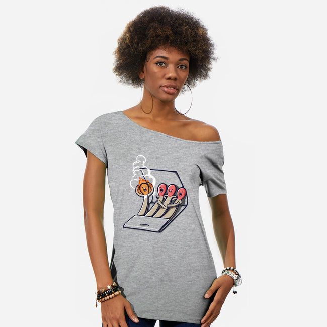 Don't Play With Fire-Womens-Off Shoulder-Tee-Xentee