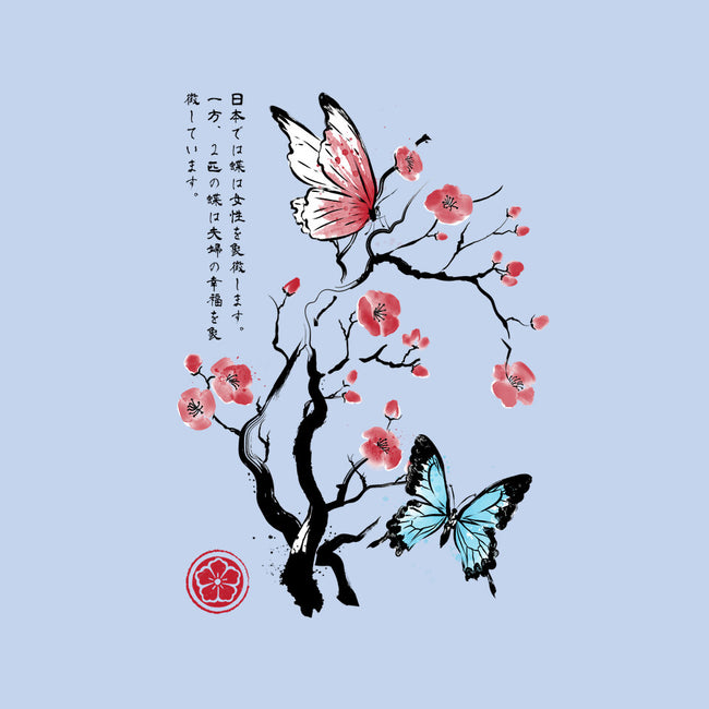 Two Butterflies Sumi-e-None-Glossy-Sticker-DrMonekers