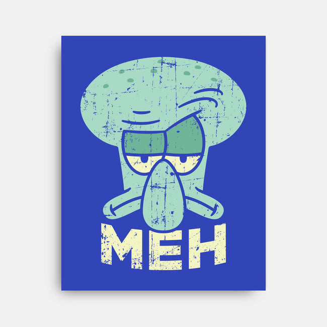 Squid Meh-None-Stretched-Canvas-Xentee