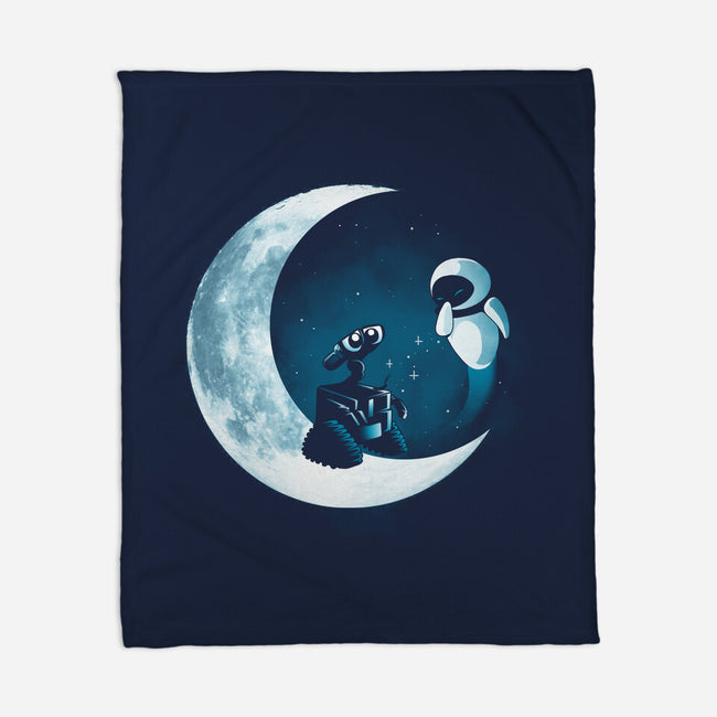 Love Robot Moon-None-Fleece-Blanket-Vallina84