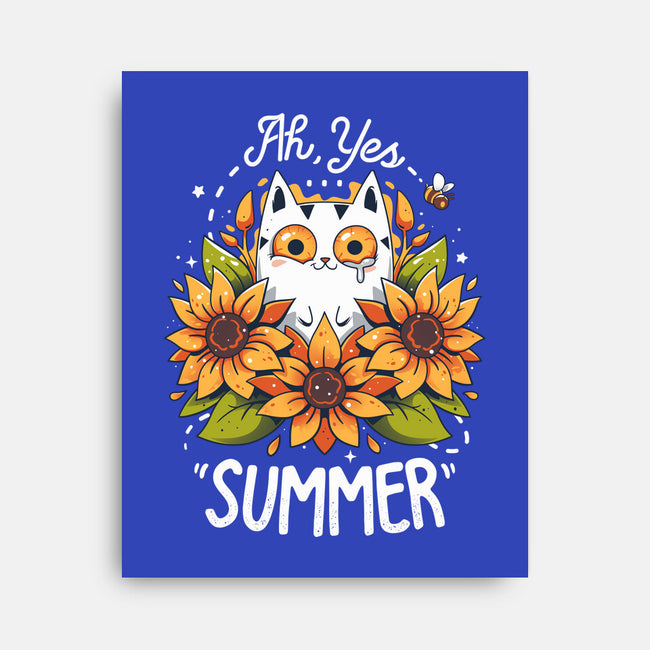 Summer Kitten Sniffles-None-Stretched-Canvas-Snouleaf