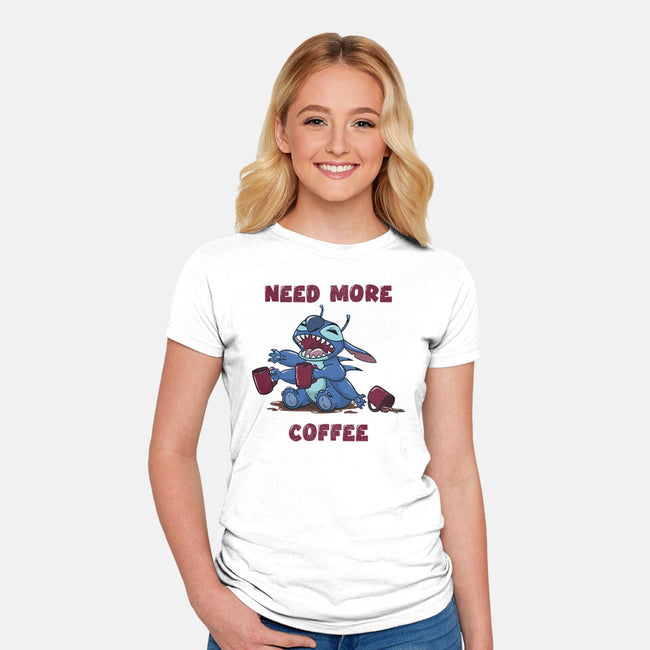 Need More Coffee-Womens-Fitted-Tee-Claudia