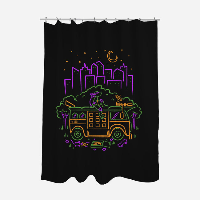 Purple Turtle Van Life-None-Polyester-Shower Curtain-Aarons Art Room