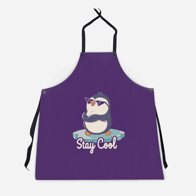 Stay Cool Funny Penguin-Unisex-Kitchen-Apron-tobefonseca