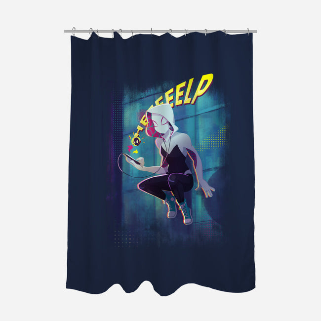 Spider Gwen Help-None-Polyester-Shower Curtain-jacnicolauart