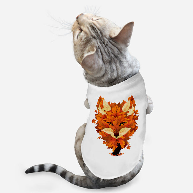 Autumn Leaves Fox-Cat-Basic-Pet Tank-dandingeroz