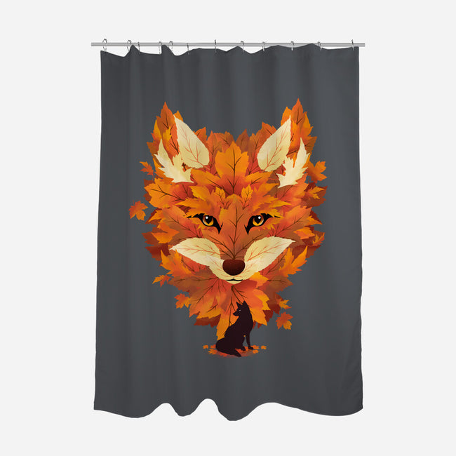 Autumn Leaves Fox-None-Polyester-Shower Curtain-dandingeroz