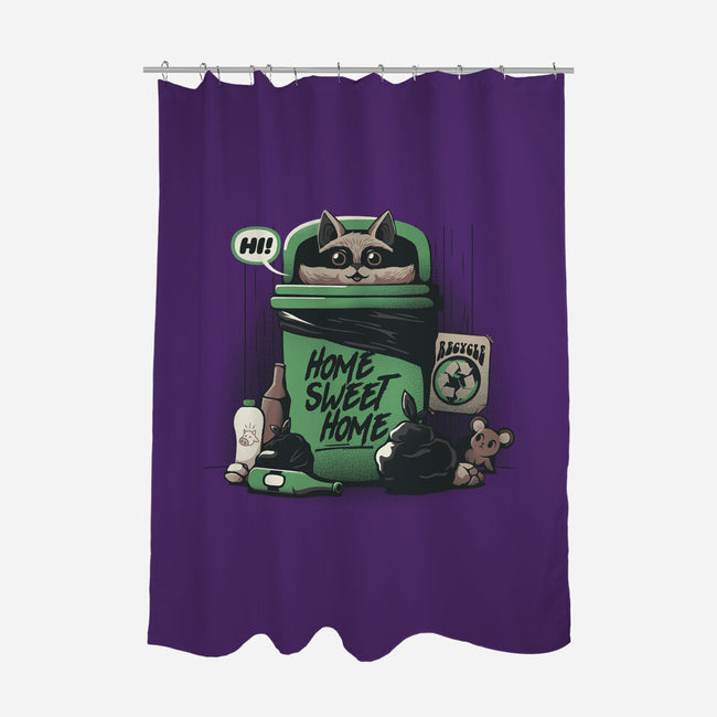 Home Sweet Home Garbage Raccoon-None-Polyester-Shower Curtain-tobefonseca