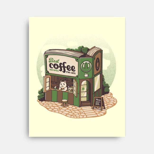 Coffeeshop Cats Bookstore-None-Stretched-Canvas-tobefonseca
