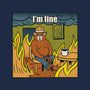 I'm Fine Bear Fire Meme-Mens-Basic-Tee-tobefonseca