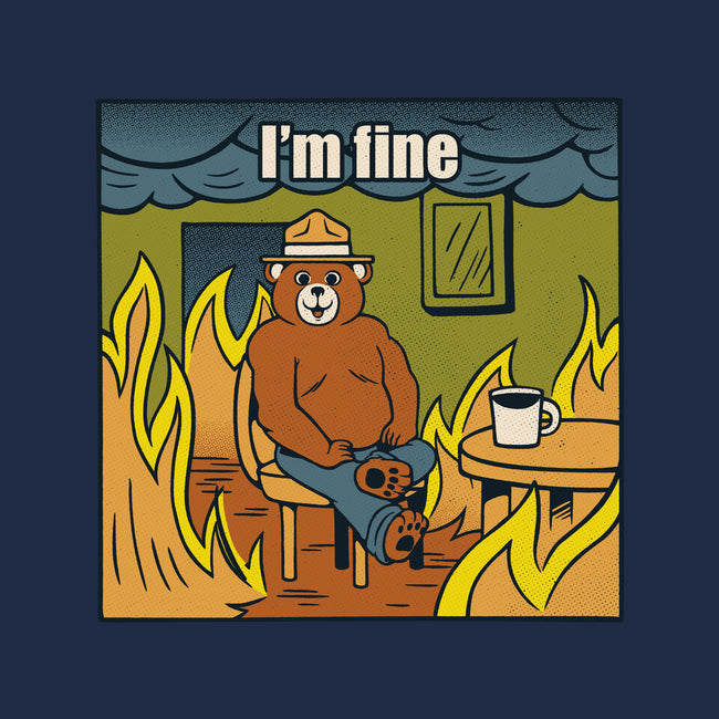 I'm Fine Bear Fire Meme-Womens-V-Neck-Tee-tobefonseca