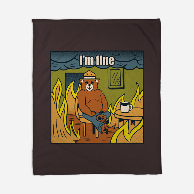 I'm Fine Bear Fire Meme-None-Fleece-Blanket-tobefonseca