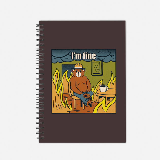 I'm Fine Bear Fire Meme-None-Dot Grid-Notebook-tobefonseca