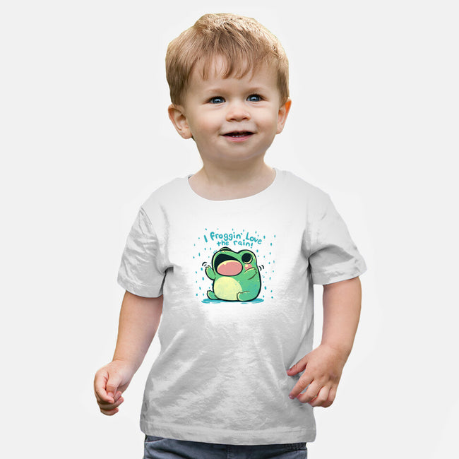 Froggin Love The Rain-Baby-Basic-Tee-TechraNova