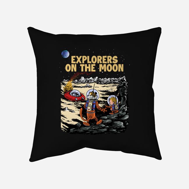 Explorers On The Moon-None-Removable Cover-Throw Pillow-zascanauta