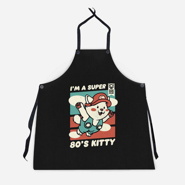 Super 80s Kitty-Unisex-Kitchen-Apron-tobefonseca