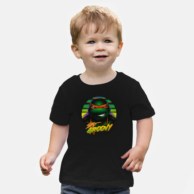 Stay Groovy Turtle-Baby-Basic-Tee-Getsousa!