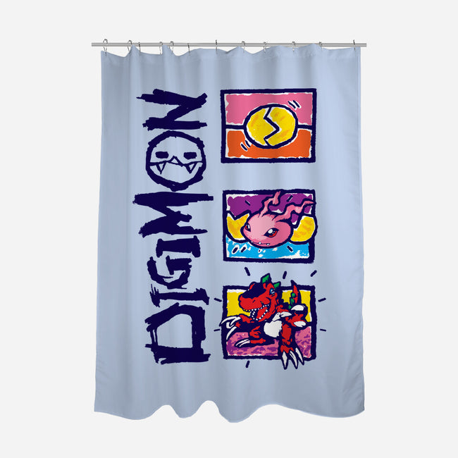 Digital Monsters-None-Polyester-Shower Curtain-dalethesk8er