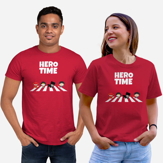 It's Hero Time-Unisex-Basic-Tee-MaxoArt