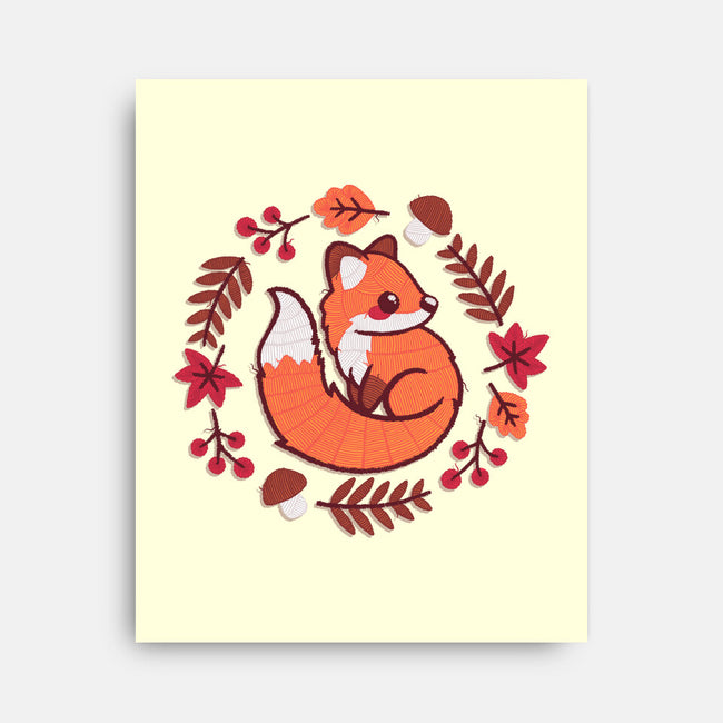 Fox Embroidery Patch-None-Stretched-Canvas-NemiMakeit