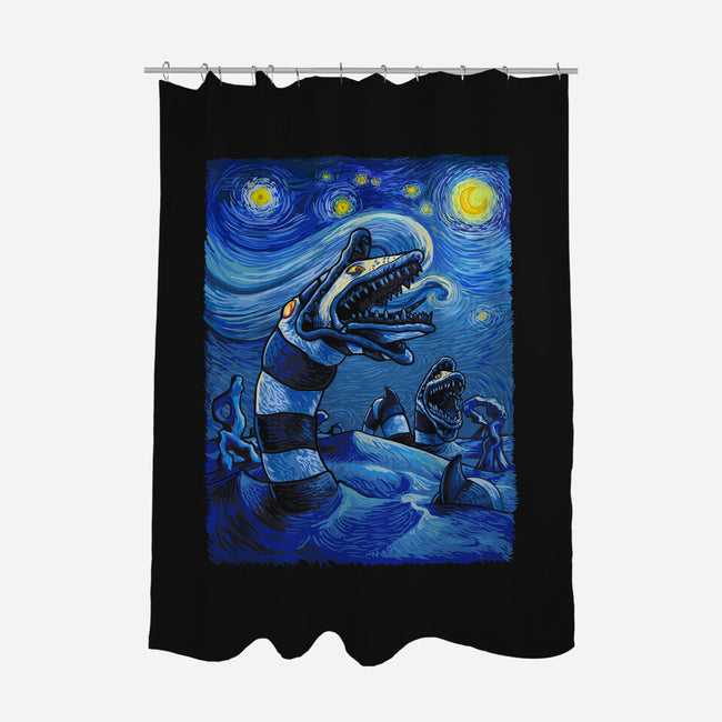 Starry Saturn-None-Polyester-Shower Curtain-daobiwan