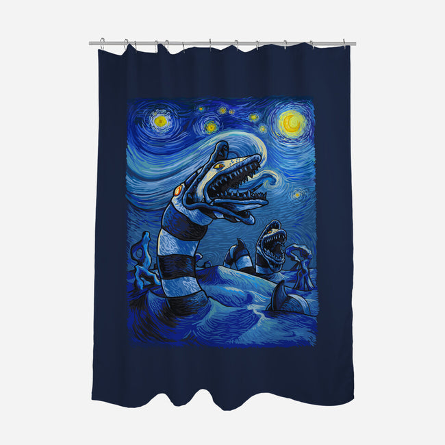 Starry Saturn-None-Polyester-Shower Curtain-daobiwan