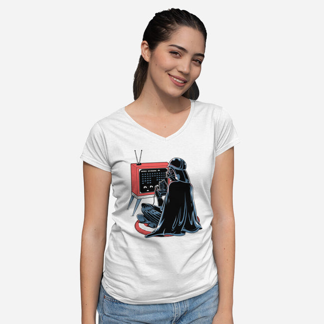 Playing Nostalgic-Womens-V-Neck-Tee-Umberto Vicente