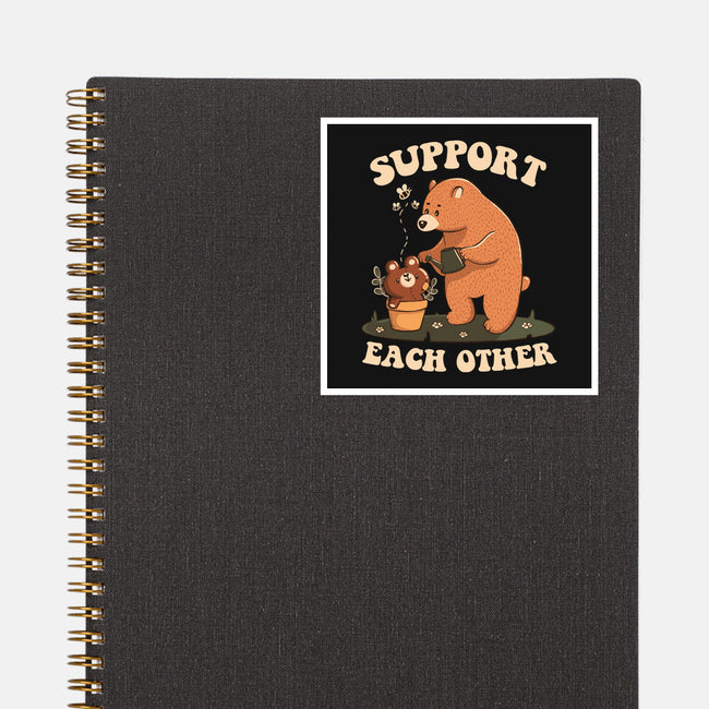 Support Each Other Lovely Bears-None-Glossy-Sticker-tobefonseca