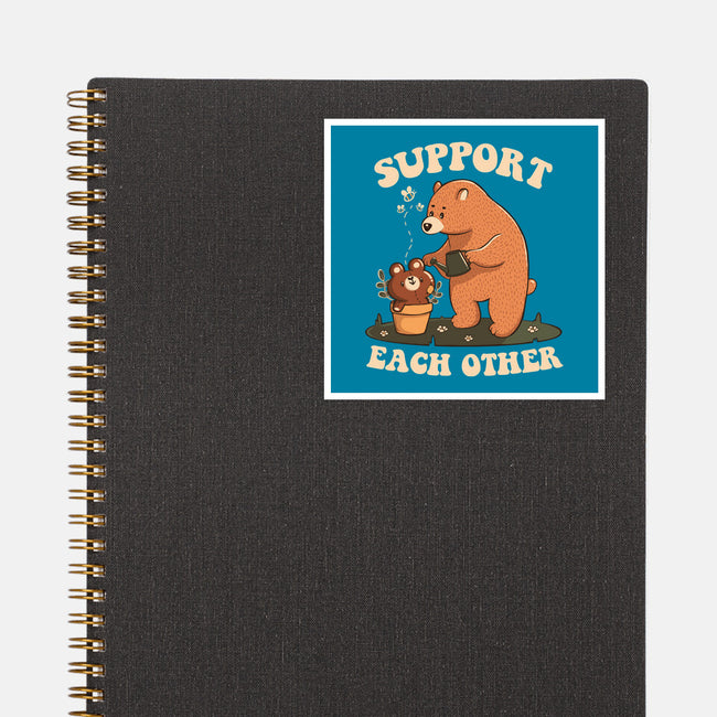 Support Each Other Lovely Bears-None-Glossy-Sticker-tobefonseca
