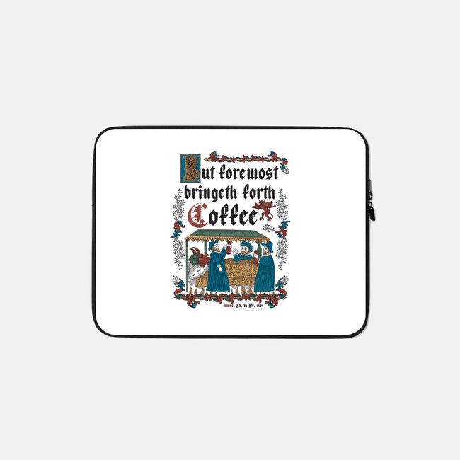 But First Coffee Medieval Style-None-Zippered-Laptop Sleeve-Nemons