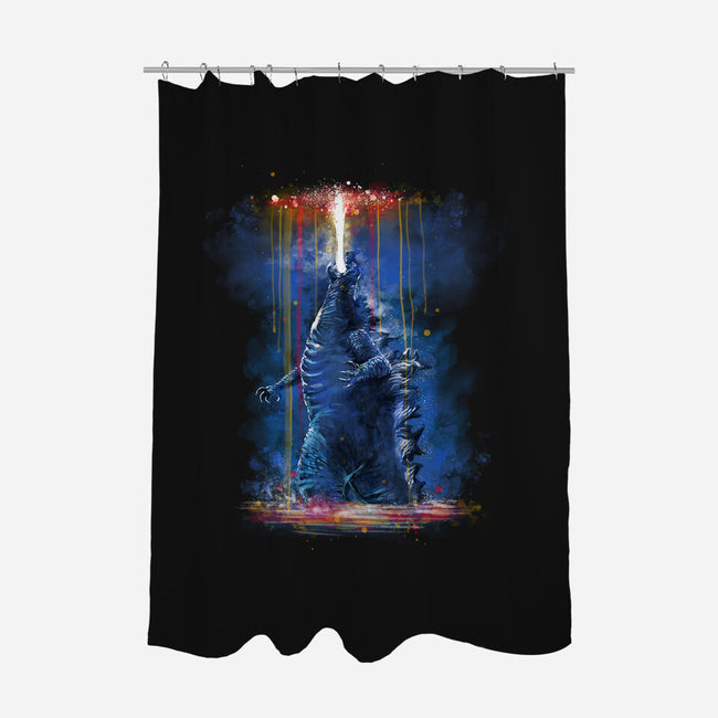 Watercolor Godzilla-None-Polyester-Shower Curtain-zascanauta