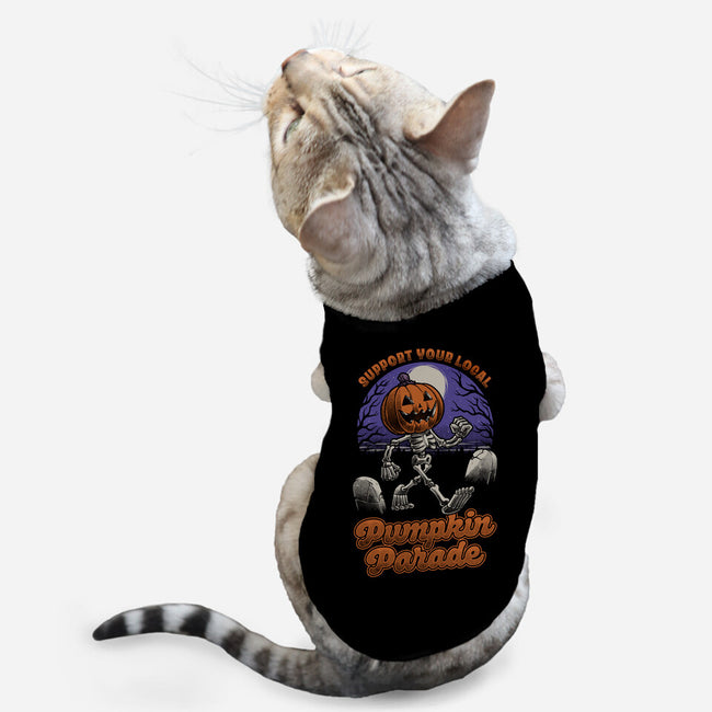 Halloween Pumpkin Parade-Cat-Basic-Pet Tank-Studio Mootant