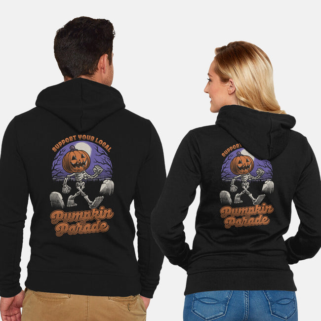 Halloween Pumpkin Parade-Unisex-Zip-Up-Sweatshirt-Studio Mootant