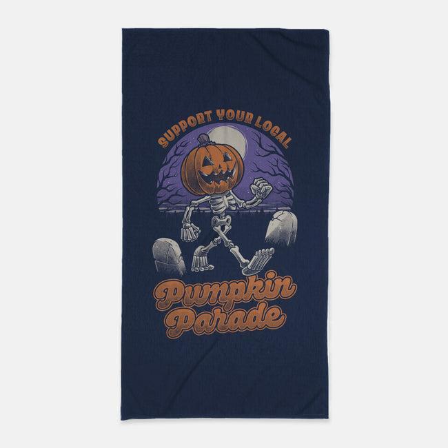 Halloween Pumpkin Parade-None-Beach-Towel-Studio Mootant