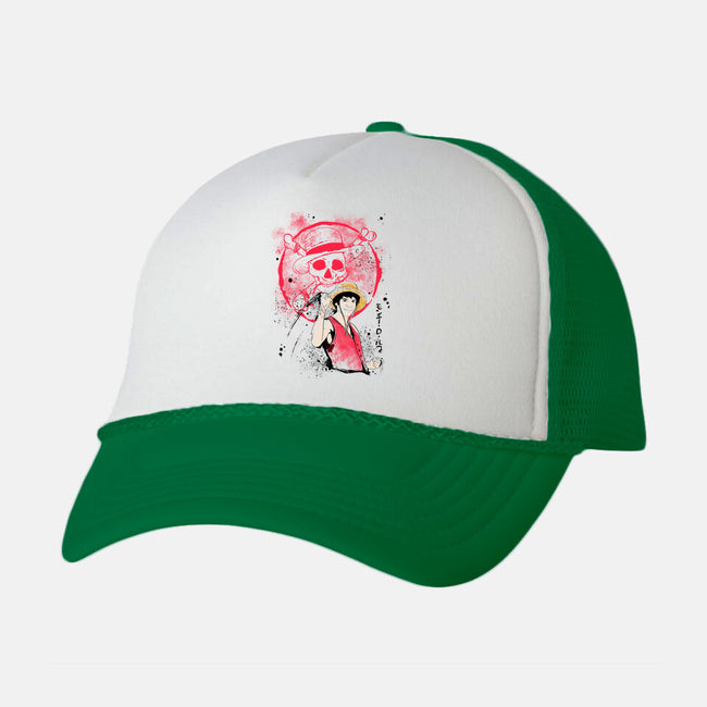 Straw Hat Red Pirate-Unisex-Trucker-Hat-ellr