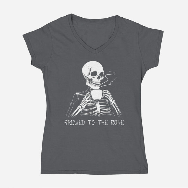Brewed To The Bone-Womens-V-Neck-Tee-neverbluetshirts