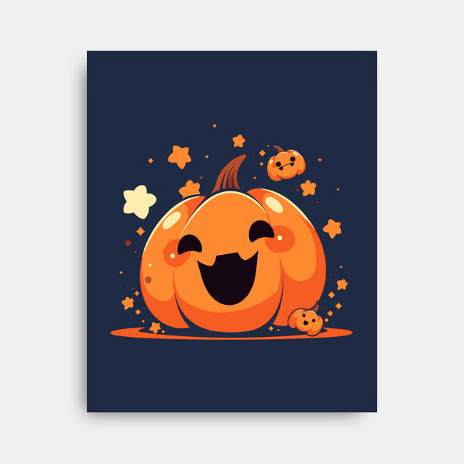 Kawaii Pumpkin Halloween-None-Stretched-Canvas-neverbluetshirts
