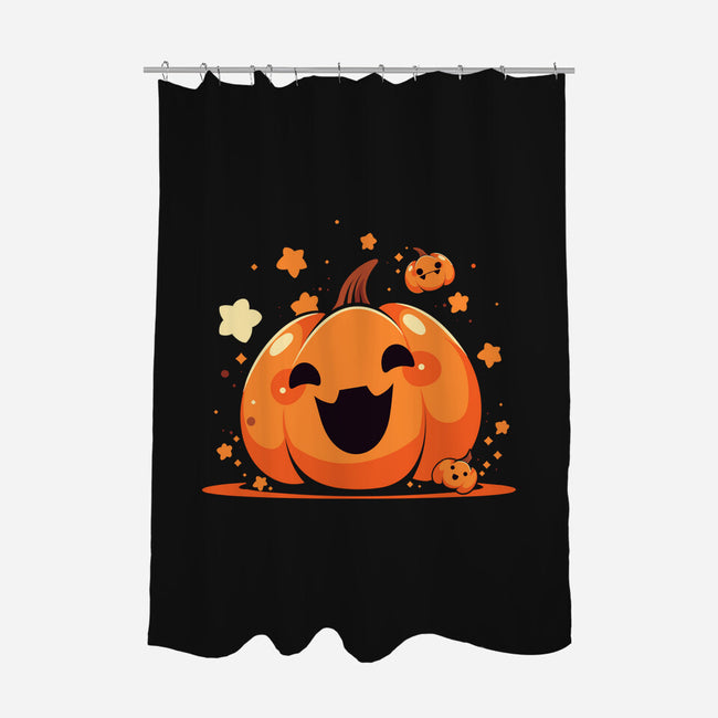 Kawaii Pumpkin Halloween-None-Polyester-Shower Curtain-neverbluetshirts