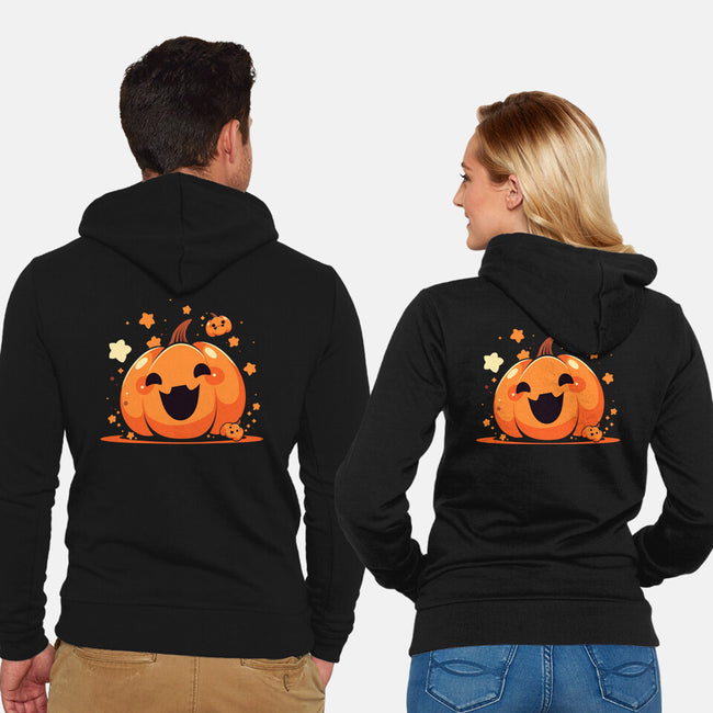 Kawaii Pumpkin Halloween-Unisex-Zip-Up-Sweatshirt-neverbluetshirts