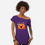 Kawaii Pumpkin Halloween-Womens-Off Shoulder-Tee-neverbluetshirts