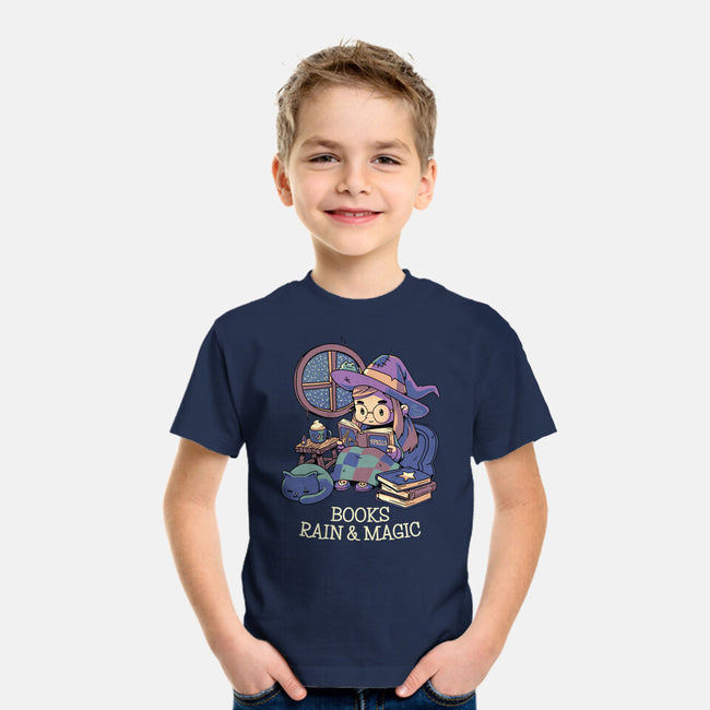 Books Rain And Magic-Youth-Basic-Tee-Geekydog