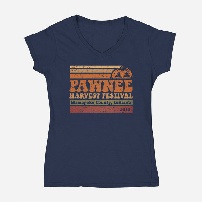 Pawnee Harvest Festival-Womens-V-Neck-Tee-kg07