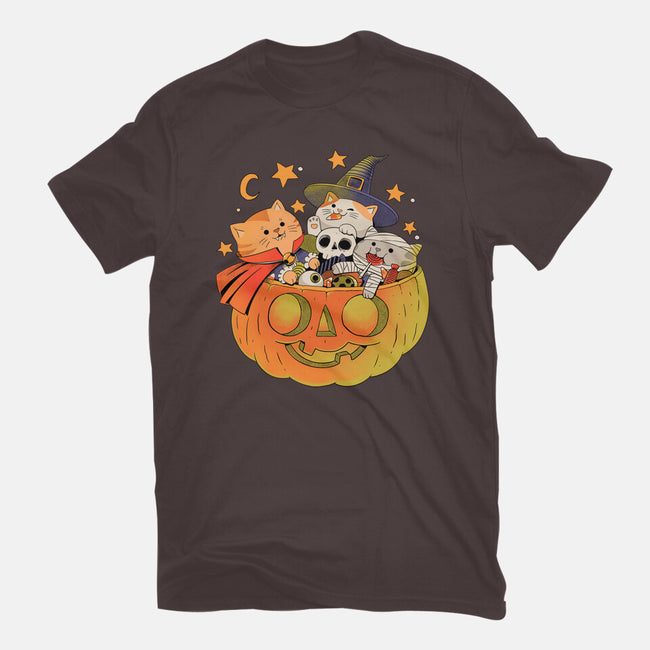 Pumpkin And Cats-Womens-Basic-Tee-ppmid