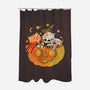 Pumpkin And Cats-None-Polyester-Shower Curtain-ppmid